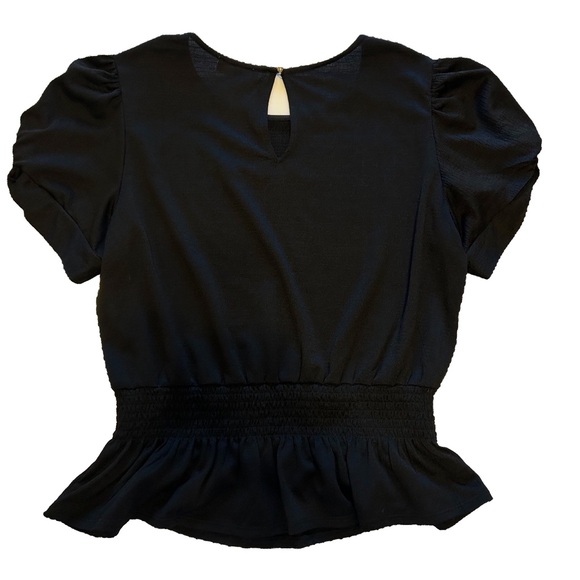 Black blouse with elastic waist - Picture 3 of 5